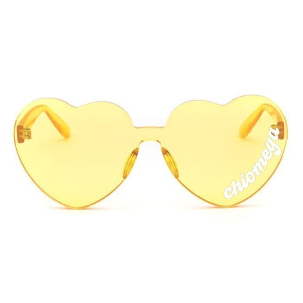 7855 Chi Omega Sunglasses — Heart Shaped Sunglasses printed with CO Logo